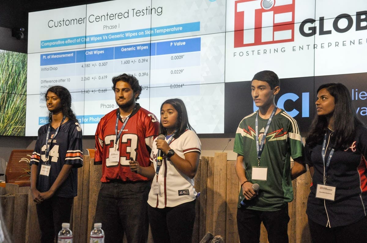Some of the young entrepreneurs on stage.